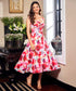 Bustier Dress With Printed Chiffon
